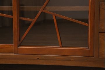 ラフジュ工房オリジナル　昭和初期　古建具リメイク　ユニークなデザインの格子戸を使ったサイドボード(リビングボード、サイドキャビネット、収納棚、戸棚)(R-044849)