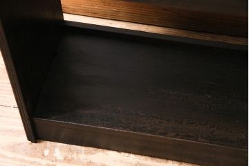 和製アンティーク　昭和中期　シックな色合いの小振りな本棚(マガジンラック、オープンラック、シェルフ、棚)(R-044851)