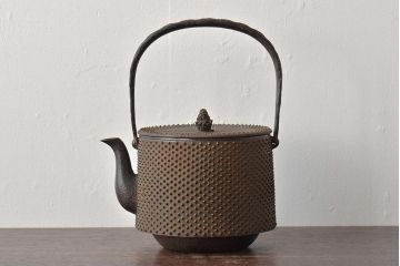 大正〜昭和初期　南部清光堂　霰鉄瓶(茶道具)(R-044861)