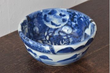 明治期　伊万里焼　染付　深鉢(深皿、和食器)(R-044864)