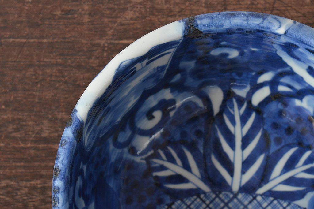 明治期　伊万里焼　染付　深鉢(深皿、和食器)(R-044864)