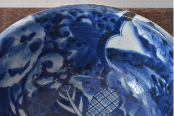 明治期　伊万里焼　染付　深鉢(深皿、和食器)(R-044864)