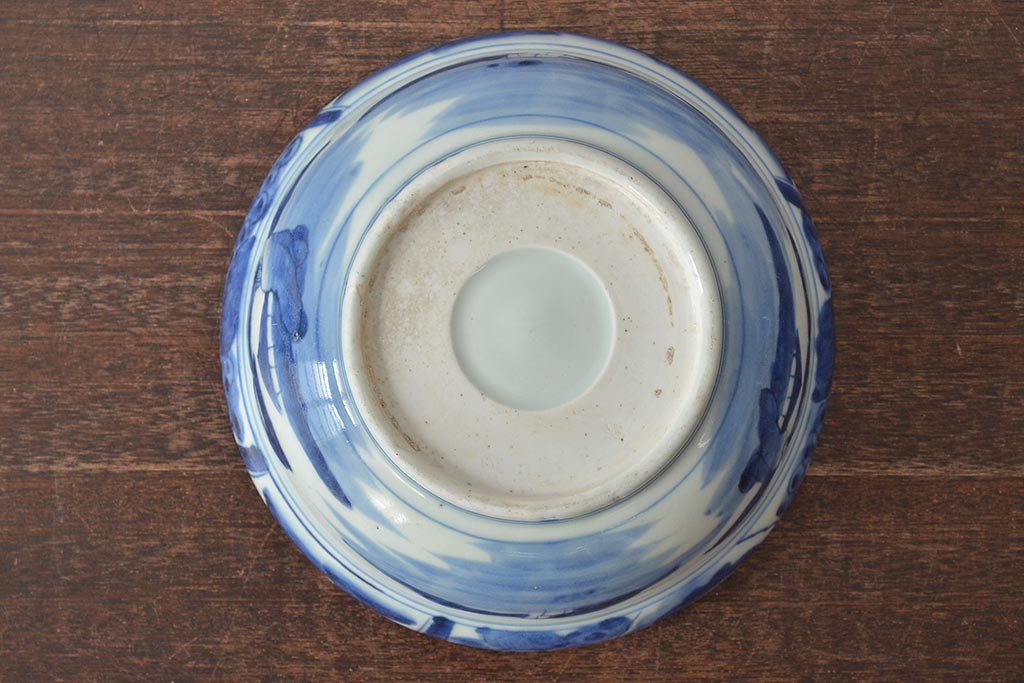 明治期　伊万里焼　染付　深鉢(深皿、和食器)(R-044864)