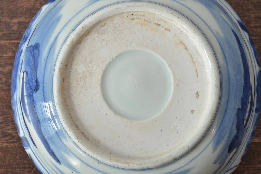 明治期　伊万里焼　染付　深鉢(深皿、和食器)(R-044864)