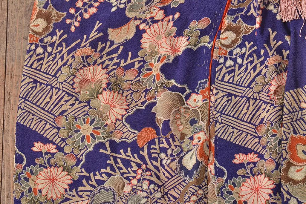 大正〜昭和初期　アンティーク　縮緬　被布(正絹着物)(R-044868)