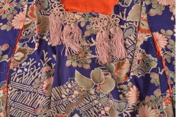 大正〜昭和初期　アンティーク　縮緬　被布(正絹着物)(R-044868)