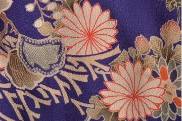 大正〜昭和初期　アンティーク　縮緬　被布(正絹着物)(R-044868)