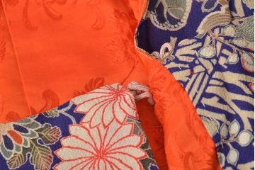 大正〜昭和初期　アンティーク　縮緬　被布(正絹着物)(R-044868)