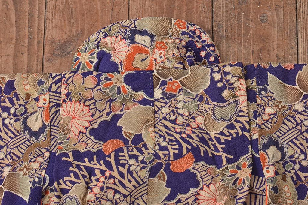 大正〜昭和初期　アンティーク　縮緬　被布(正絹着物)(R-044868)