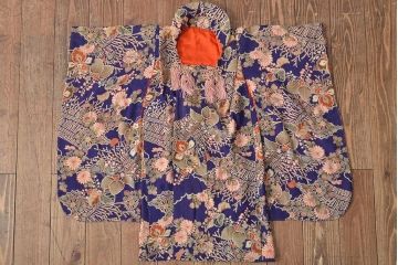 大正〜昭和初期　アンティーク　縮緬　被布(正絹着物)(R-044868)