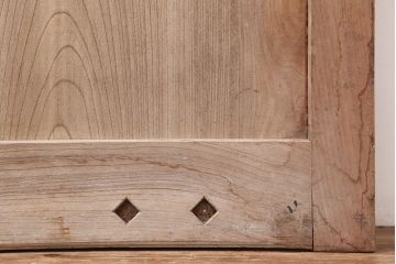 アンティーク建具　和製アンティーク　明治期　総ケヤキ材　存在感たっぷりの蔵戸(玄関戸、引き戸、建具)(R-044869)