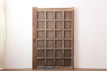 アンティーク建具　和製アンティーク　明治～大正期　総ケヤキ材　木目が味わい深い蔵戸　(R-044870)