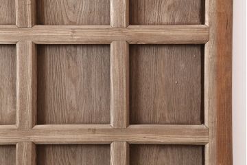 アンティーク建具　和製アンティーク　明治～大正期　総ケヤキ材　木目が味わい深い蔵戸　(R-044870)