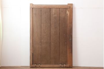 アンティーク建具　和製アンティーク　明治～大正期　総ケヤキ材　木目が味わい深い蔵戸　(R-044870)