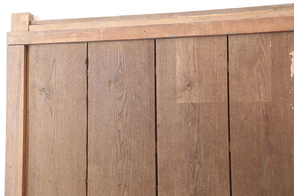 アンティーク建具　和製アンティーク　明治～大正期　総ケヤキ材　木目が味わい深い蔵戸　(R-044870)