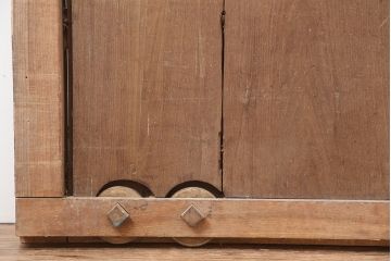アンティーク建具　和製アンティーク　明治～大正期　総ケヤキ材　木目が味わい深い蔵戸　(R-044870)