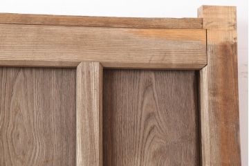 アンティーク建具　和製アンティーク　明治大正期　総ケヤキ材　木目が味わい深い蔵戸(きつね格子、狐格子、玄関戸、引き戸、建具、格子戸、マス目、升目)(R-044870)