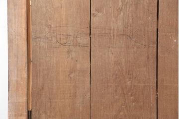 アンティーク建具　和製アンティーク　明治大正期　総ケヤキ材　木目が味わい深い蔵戸(きつね格子、狐格子、玄関戸、引き戸、建具、格子戸、マス目、升目)(R-044870)