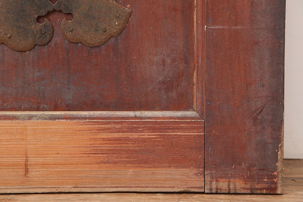 アンティーク建具　明治期　総ケヤキ材　テーブル加工にもおすすめの蔵戸(玄関戸、引き戸、建具)(R-044874)