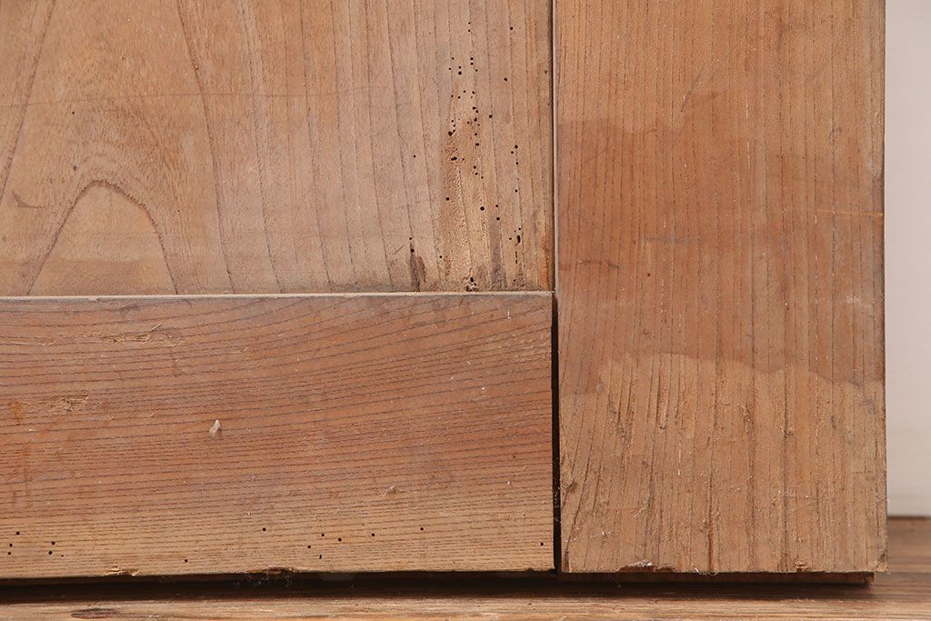 アンティーク建具　明治期　総ケヤキ材　テーブル加工にもおすすめの蔵戸(玄関戸、引き戸、建具)(R-044874)