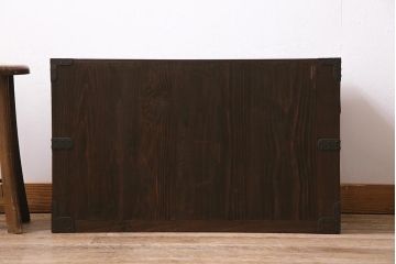 アンティーク家具　明治期　古箪笥リメイク　組子入り　味わい深い風合いが魅力の時代箪笥テレビ台(ローボード、収納棚)(R-044877)