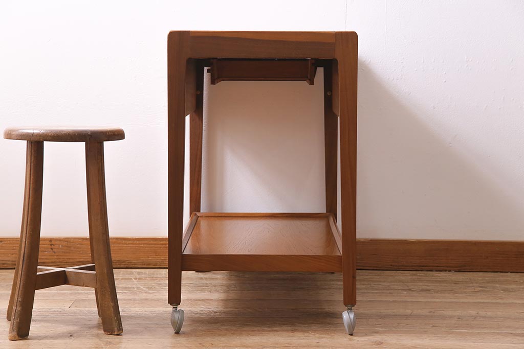 北欧ヴィンテージ　チーク材　キッチンワゴン　カトラリー収納　サイドテーブル 公式】アンティーク家具ラフジュ工房商品詳細ページヴィンテージ