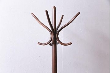 ビンテージ家具　秋田木工　曲げ木　品のある傘立て付きポールハンガー(帽子掛け)(R-044879)