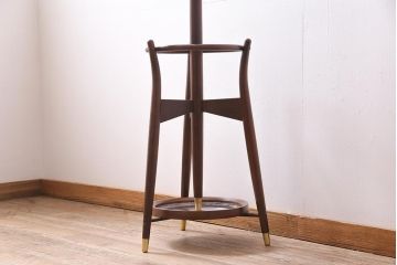 ビンテージ家具　秋田木工　曲げ木　品のある傘立て付きポールハンガー(帽子掛け)(R-044879)