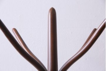 ビンテージ家具　秋田木工　曲げ木　品のある傘立て付きポールハンガー(帽子掛け)(R-044879)
