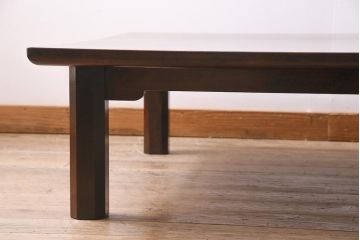 ヴィンテージ家具　松本民芸家具　すっきりとした佇まいの上品な座卓(幅1500、ローテーブル、ビンテージ)(R-044880)
