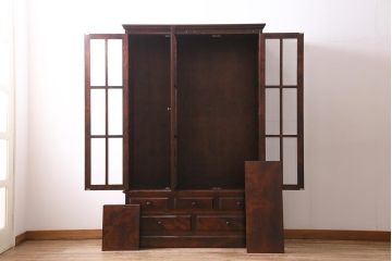 中古　神居民芸家具　和洋どちらの空間にも馴染む本箱(ブックケース、収納棚、飾り棚、キャビネット)(R-044881)