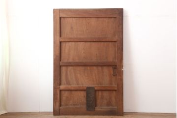 アンティーク建具　明治大正期　総ケヤキ材一枚板　和の雰囲気漂う蔵戸(玄関戸、引き戸、建具)(R-044885)
