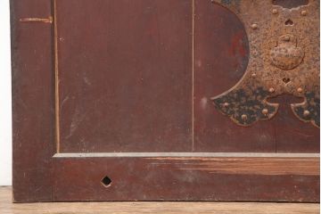 アンティーク建具　明治期　総ケヤキ材　味わい深い雰囲気たっぷりの格子蔵戸(玄関戸、格子戸、引き戸、建具)(R-044888)