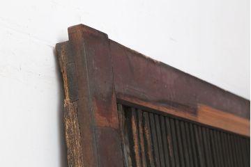 アンティーク建具　明治期　総ケヤキ材　味わい深い雰囲気たっぷりの格子蔵戸(玄関戸、格子戸、引き戸、建具)(R-044888)