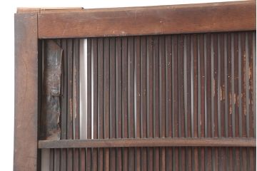 アンティーク建具　明治期　総ケヤキ材　味わい深い雰囲気たっぷりの格子蔵戸(玄関戸、格子戸、引き戸、建具)(R-044888)