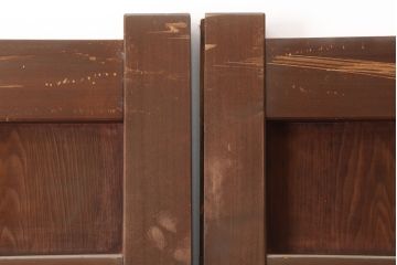 アンティーク建具　大正昭和初期　総ヒノキ材・一枚板　両開き　特大サイズ!古い木の質感が魅力の門扉一対(蔵戸、建具)(R-044891)