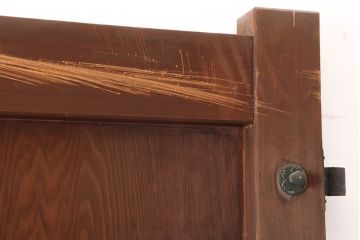 アンティーク建具　大正昭和初期　総ヒノキ材・一枚板　両開き　特大サイズ!古い木の質感が魅力の門扉一対(蔵戸、建具)(R-044891)