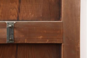 アンティーク建具　大正昭和初期　総ヒノキ材・一枚板　両開き　特大サイズ!古い木の質感が魅力の門扉一対(蔵戸、建具)(R-044891)