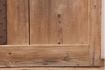 アンティーク建具　明治大正期　ヒノキ材　味わい深さが魅力の蔵戸(玄関戸、引き戸)(R-044892)