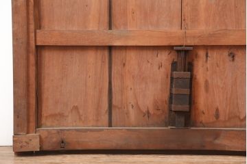 アンティーク建具　明治大正期　ヒノキ材の質感が情緒あふれる蔵戸(玄関戸、引き戸、建具)(R-044894)