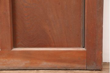 アンティーク建具　明治大正期　総ケヤキ材　重厚な和空間を演出する格子蔵戸(きつね格子、狐格子、建具、玄関戸、格子戸、マス目、升目)(R-044897)