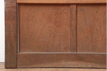 アンティーク建具　明治大正期　総ケヤキ材　重厚な和空間を演出する格子蔵戸(きつね格子、狐格子、建具、玄関戸、格子戸、マス目、升目)(R-044897)