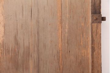 アンティーク建具　ヒノキ材　昭和初期　味わいのある風合いの門扉一対(蔵戸、建具、玄関戸)(R-044900)