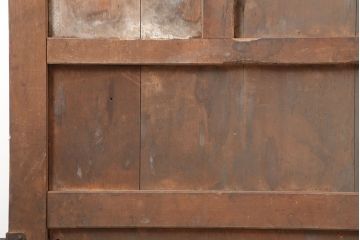 アンティーク建具　ヒノキ材　昭和初期　味わいのある風合いの門扉一対(蔵戸、建具、玄関戸)(R-044900)