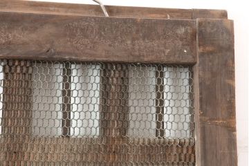アンティーク建具　明治期　ヒノキ材製の古いくぐり戸(蔵戸、建具、玄関戸)(R-044901)