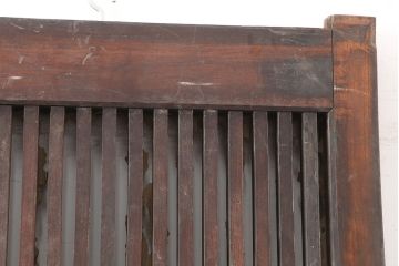 アンティーク建具　明治～大正期　総ケヤキ材　重厚感漂う格子蔵戸　(R-044903)