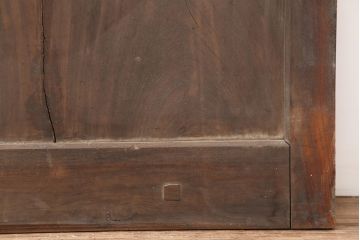 アンティーク建具　明治～大正期　総ケヤキ材　重厚感漂う格子蔵戸　(R-044903)