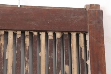 アンティーク建具　明治～大正期　総ケヤキ材　重厚感漂う格子蔵戸　(R-044903)