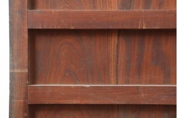 アンティーク建具　明治～大正期　総ケヤキ材　重厚感漂う格子蔵戸　(R-044903)