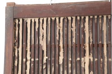 アンティーク建具　明治大正期　総ケヤキ材　重厚感漂う格子蔵戸(建具、玄関戸)(R-044903)